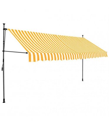 vidaXL Manual Retractable Awning with LED 350 cm White and Orange