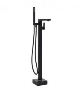 vidaXL Freestanding Bathtub Faucet Black Stainless Steel 90 cm
