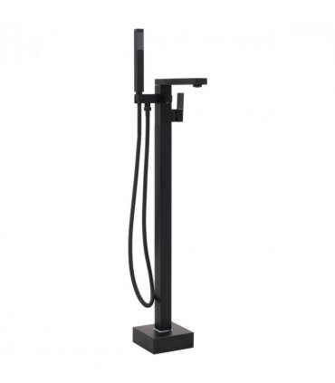 vidaXL Freestanding Bathtub Faucet Black Stainless Steel 90 cm