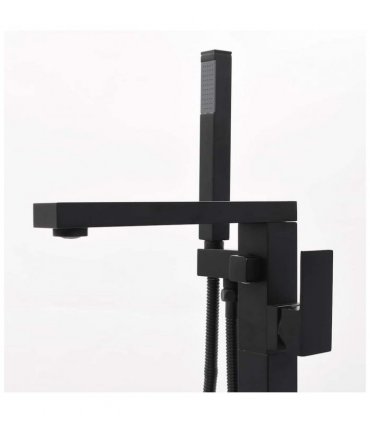 vidaXL Freestanding Bathtub Faucet Black Stainless Steel 90 cm