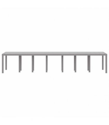 vidaXL Garden Table Light Grey 400 x 100 x 73 cm Poly Rattan