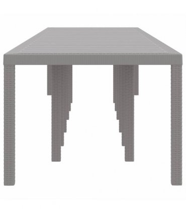 vidaXL Garden Table Light Grey 400 x 100 x 73 cm Poly Rattan