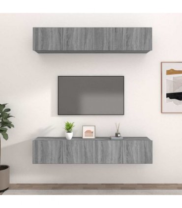 vidaXL TV Cabinets 4 pcs Grey Sonoma 80x30x30 cm Engineered Wood