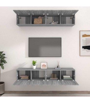 vidaXL TV Cabinets 4 pcs Grey Sonoma 80x30x30 cm Engineered Wood