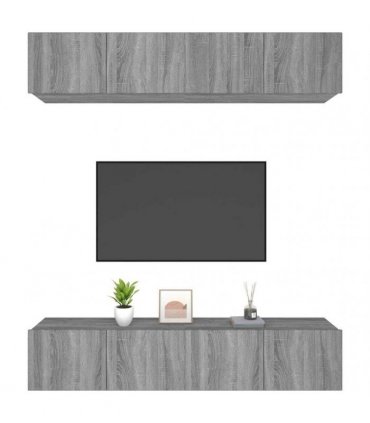 vidaXL TV Cabinets 4 pcs Grey Sonoma 80x30x30 cm Engineered Wood
