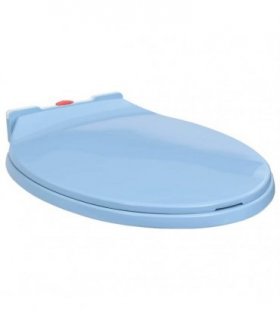 vidaXL Soft-Close Toilet Seat Quick Release Blue Oval