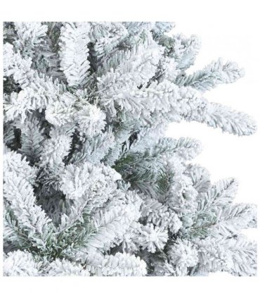vidaXL Artificial Hinged Christmas Tree Snow Flocked White 210 cm