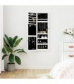 vidaXL Mirror Jewellery Cabinet with LED Lights Wall Mounted White