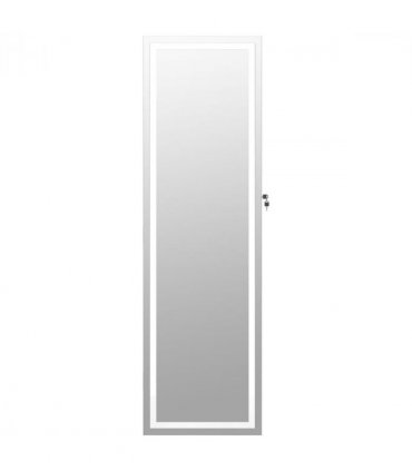 vidaXL Mirror Jewellery Cabinet with LED Lights Wall Mounted White