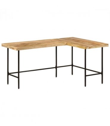 vidaXL Desk 165x110x77 cm Solid Wood Mango and Iron