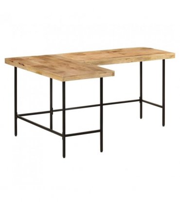 vidaXL Desk 165x110x77 cm Solid Wood Mango and Iron