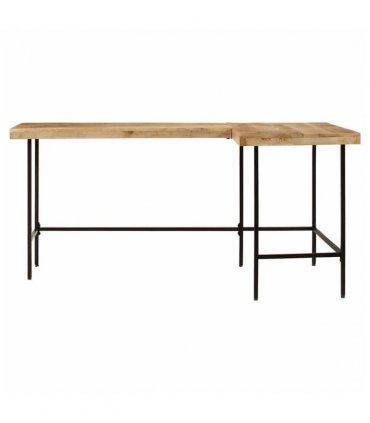 vidaXL Desk 165x110x77 cm Solid Wood Mango and Iron