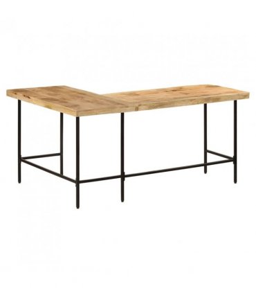 vidaXL Desk 165x110x77 cm Solid Wood Mango and Iron