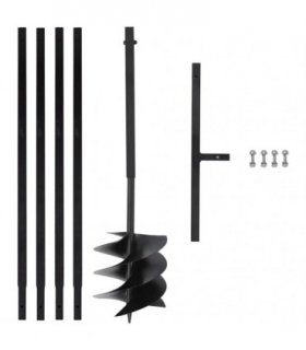 vidaXL Ground Drill with Handle 250 mm with Extension Tube 4 m Steel