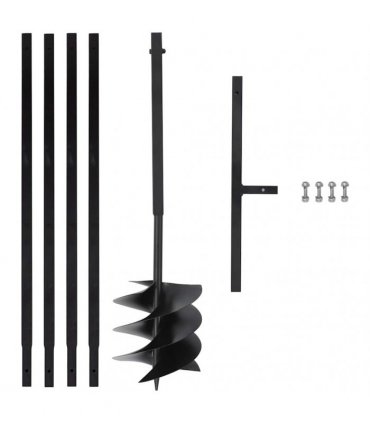 vidaXL Ground Drill with Handle 250 mm with Extension Tube 4 m Steel
