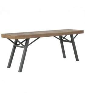 vidaXL Garden Bench | Brown and Grey | Solid Acacia wood and Steel | 120 cm