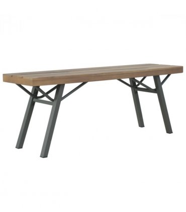 vidaXL Garden Bench | Brown and Grey | Solid Acacia wood and Steel | 120 cm