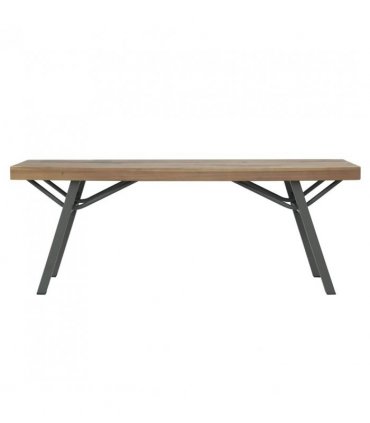 vidaXL Garden Bench | Brown and Grey | Solid Acacia wood and Steel | 120 cm