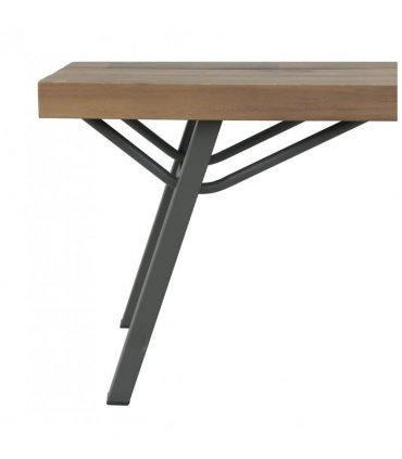 vidaXL Garden Bench | Brown and Grey | Solid Acacia wood and Steel | 120 cm