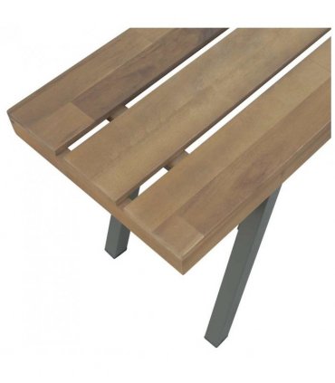 vidaXL Garden Bench | Brown and Grey | Solid Acacia wood and Steel | 120 cm