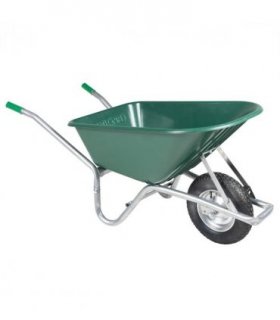vidaXL Wheelbarrow Green 90 L 150 kg Galvanised Steel and Plastic