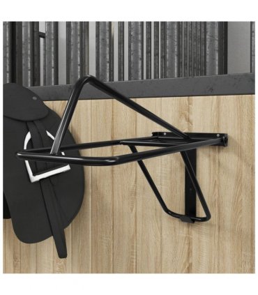 vidaXL Foldable Saddle Rack Wall Mounted Black Iron