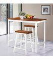 vidaXL Bar Table and Stool Set 3 Pieces Solid Wood