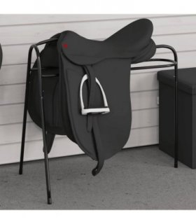 vidaXL Saddle Rack 3 Legged Freestanding Black Iron