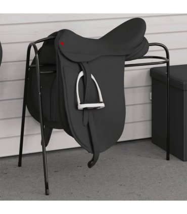vidaXL Saddle Rack 3 Legged Freestanding Black Iron