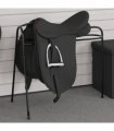 vidaXL Saddle Rack 3 Legged Freestanding Black Iron