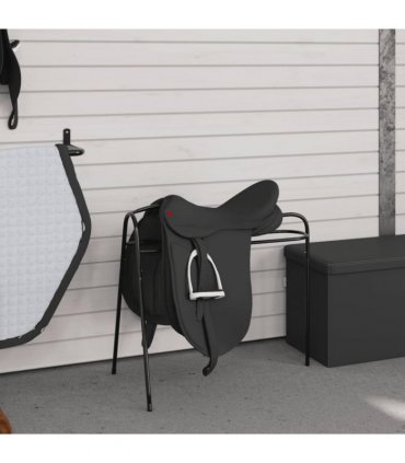 vidaXL Saddle Rack 3 Legged Freestanding Black Iron