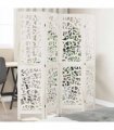 vidaXL Room Divider 4 Panels White Solid Wood Paulownia