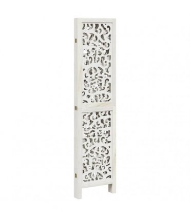 vidaXL Room Divider 4 Panels White Solid Wood Paulownia