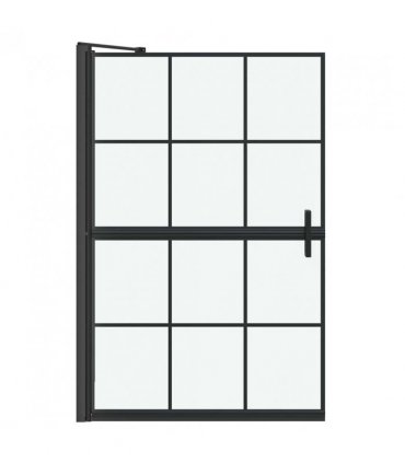 vidaXL Bath Shower Screen Black and Transparent 80 x 68 x 128 cm
