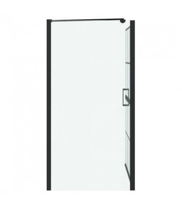 vidaXL Bath Shower Screen Black and Transparent 80 x 68 x 128 cm