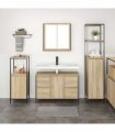 vidaXL Bathroom Furniture Set with Drawer 3 pcs Sonoma oak and Black