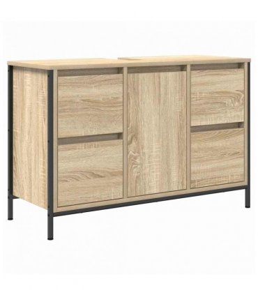 vidaXL Bathroom Furniture Set with Drawer 3 pcs Sonoma oak and Black