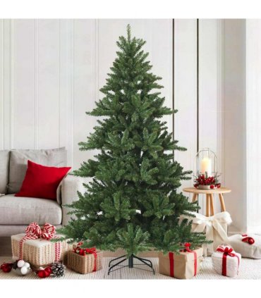 vidaXL Artificial Hinged Christmas Tree Green 180 cm PVC, steel