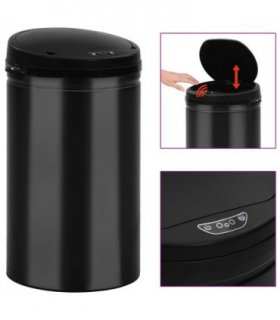 vidaXL Automatic Sensor Dustbin 40 L Carbon Steel Black