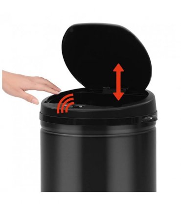 vidaXL Automatic Sensor Dustbin 40 L Carbon Steel Black