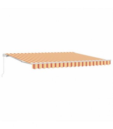 vidaXL Retractable Awning Manual Yellow and Orange 400 x 300 cm