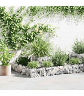 vidaXL Gabion Planter Galvanised Steel 120x120x20
