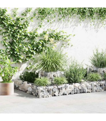 vidaXL Gabion Planter Galvanised Steel 120x120x20
