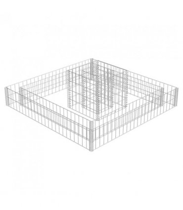 vidaXL Gabion Planter Galvanised Steel 120x120x20