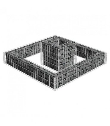 vidaXL Gabion Planter Galvanised Steel 120x120x20