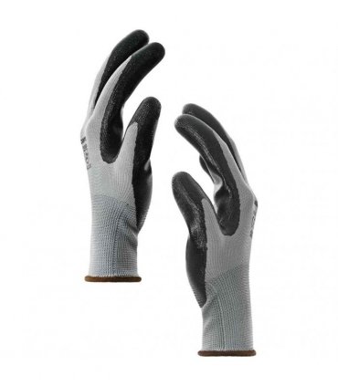 vidaXL Work Gloves 12 pcs Grey and Black 8 / M Polyester