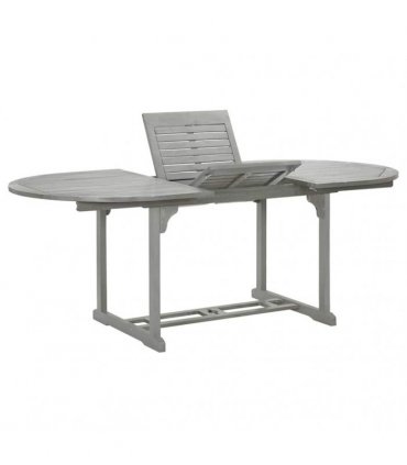 vidaXL Dining Table | Grey | Solid acacia wood with grey wash finish | Medium