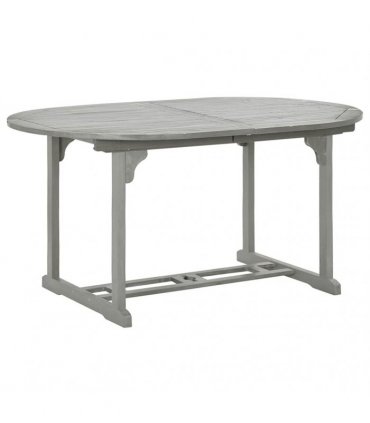 vidaXL Dining Table | Grey | Solid acacia wood with grey wash finish | Medium
