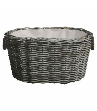 vidaXL Firewood Basket with Carrying Handles 60x40x28 cm Grey Willow