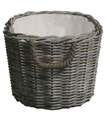 vidaXL Firewood Basket with Carrying Handles 60x40x28 cm Grey Willow